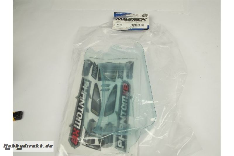 CLEAR LEXAN PHANTOM XB BODY & WING - W/ DECAL MAVERICK 150089