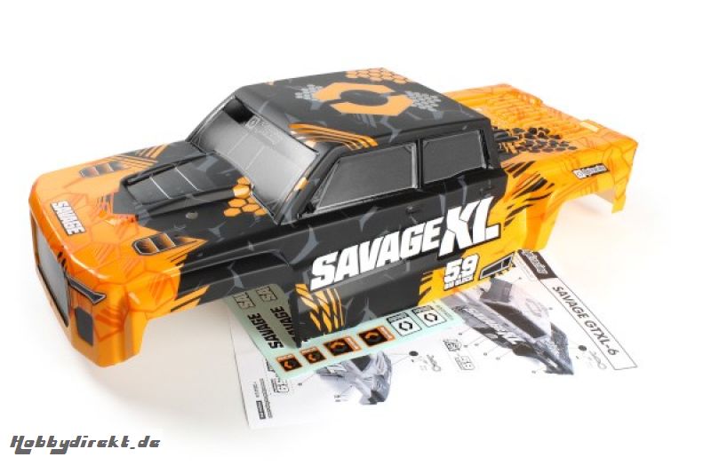 GTXL-6 Kingcab Painted Truck Body (Orange/Black) HPI 160107