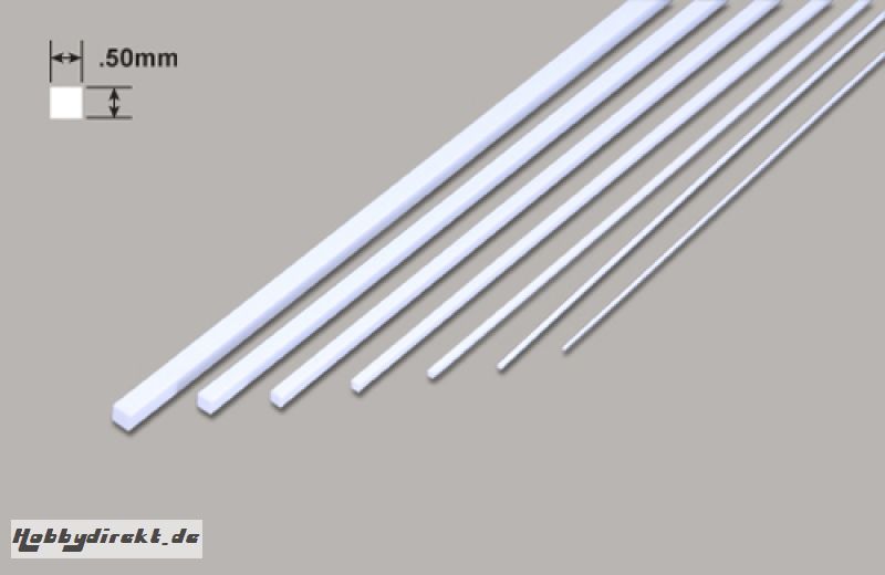 Vierkant - Mikrostäbe - .50 x .50 x 250mm Plastruct