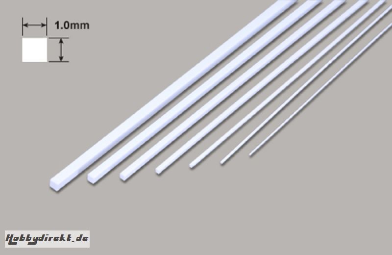 Vierkant - Mikrostäbe - 1.0 x 1.0 x 250mm Plastruct