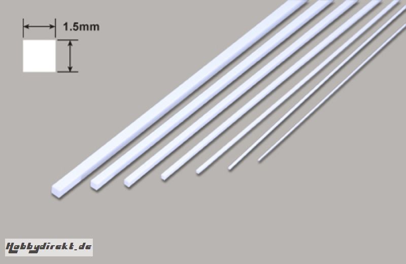 Vierkant - Mikrostäbe - 1.5 x 1.5 x 250mm Plastruct