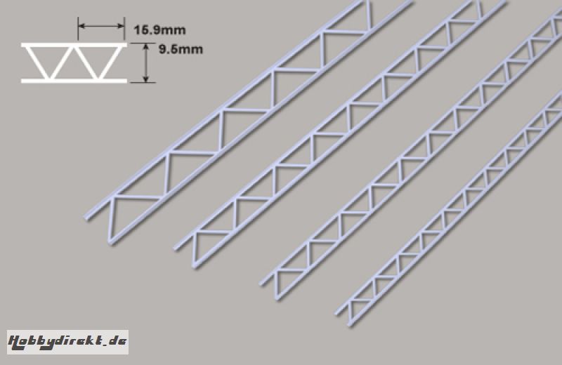 Leiterträger diagonal - 9.5 x 15.9 x 150mm Plastruct