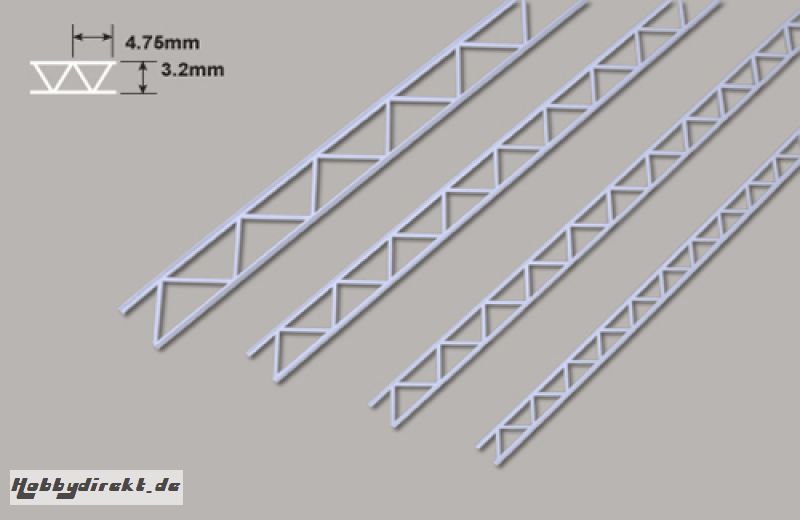 Leiterträger diagonal-3.2 x 4.75 x 150mm Plastruct