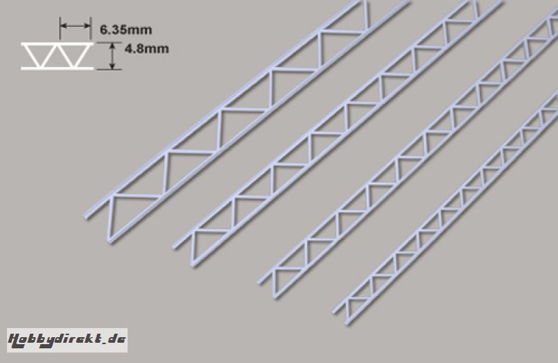 Leiterträger diagonal- 4.8 x 6.35 x 150mm Plastruct