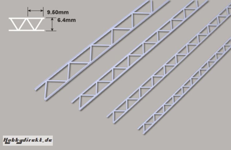 Leiterträger diagonal- 6.4 x 9.50 x 150mm Plastruct