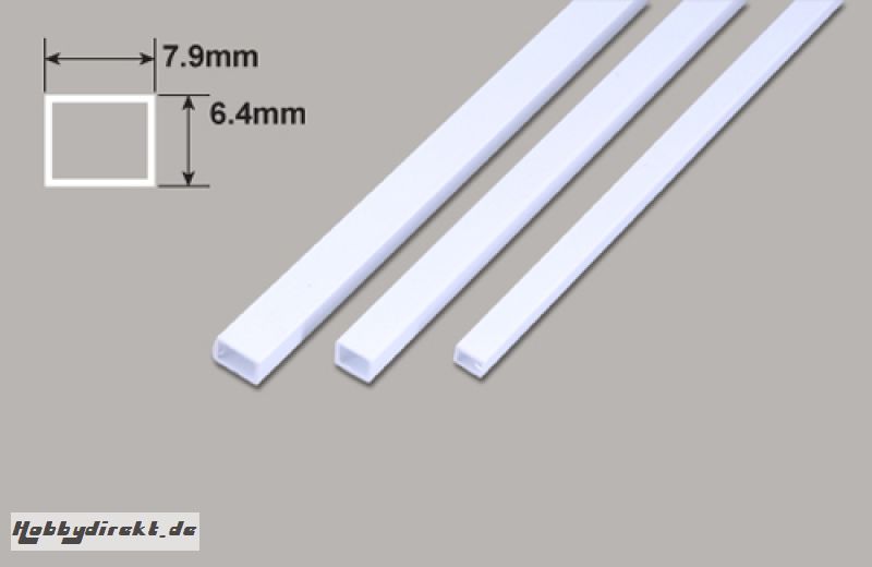 Rechteck Rohr - 7.9 x 6.4 x 375mm Plastruct