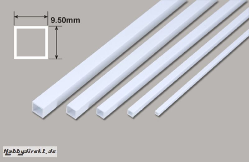 Vierkant Kunststoffrohr - 9.50 x 9.50 x 375mm Plastruct