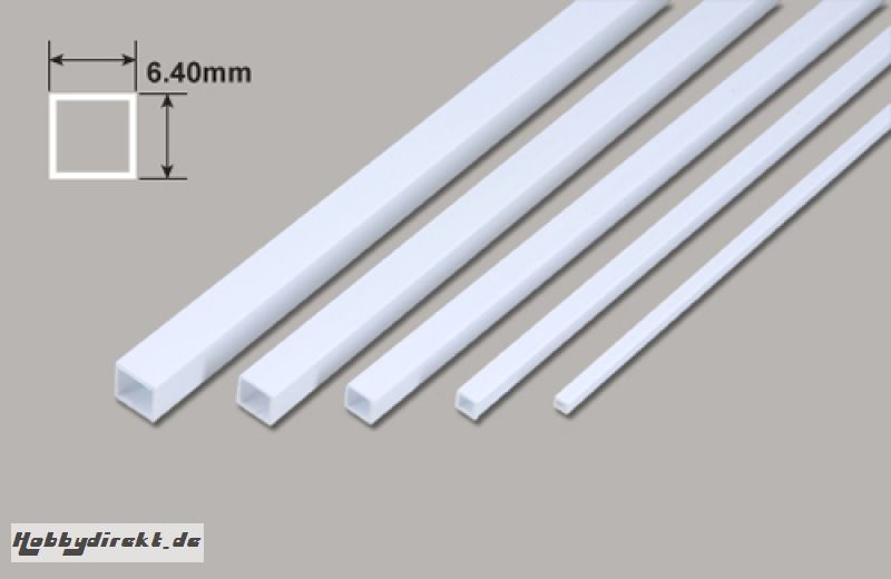 Vierkant Kunststoffrohr  - 6.40 x 6.40 x 375mm Plastruct