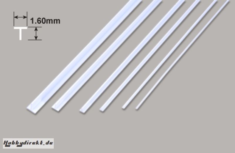 T Profil - 1.60 x 1.60 x 250mm Plastruct