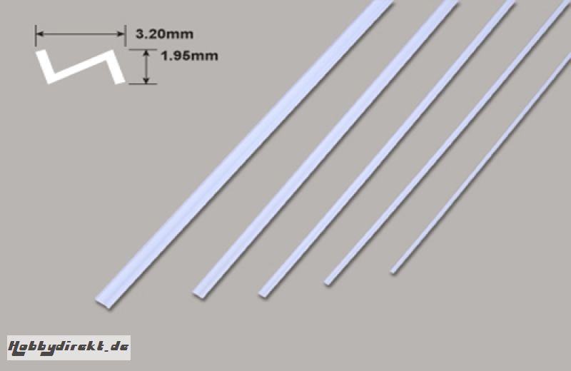 Z Profil - 3.20 x 1.95 x 375mm Plastruct