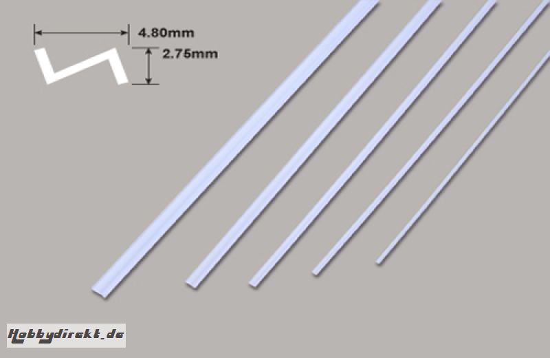 Z Profil - 4.80 x 2.75 x 375mm Plastruct