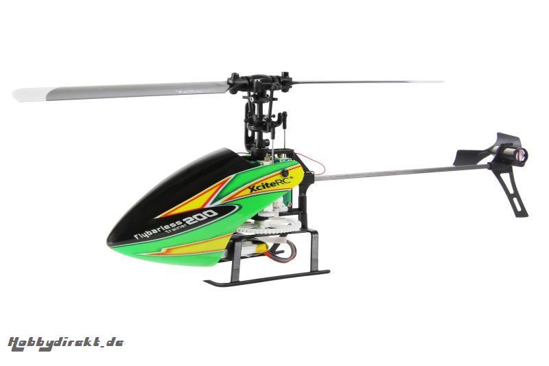 XciteRC Flybarless 200 Trainer RTF 2.4 GHz 4 Kanal Hubschrauber gelb/grÃ¼n mit 6S Profi 6 Kanal Sender XciteRC 13002110