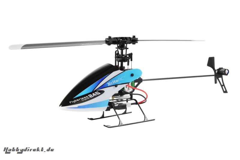 XciteRC Flybarless 245 Trainer RTF 2.4 GHz 4 Kanal Hubschrauber blau/weiß mit 6S Profi 6 Kanal Sender XciteRC 13003110