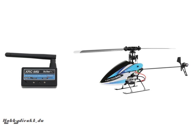 XciteRC Flybarless 245 Trainer RTF 2.4 GHz 4 Kanal Hubschrauber blau/weiÃŸ mit M6i 6 Kanal Sendermodul FHSS XciteRC 13003120