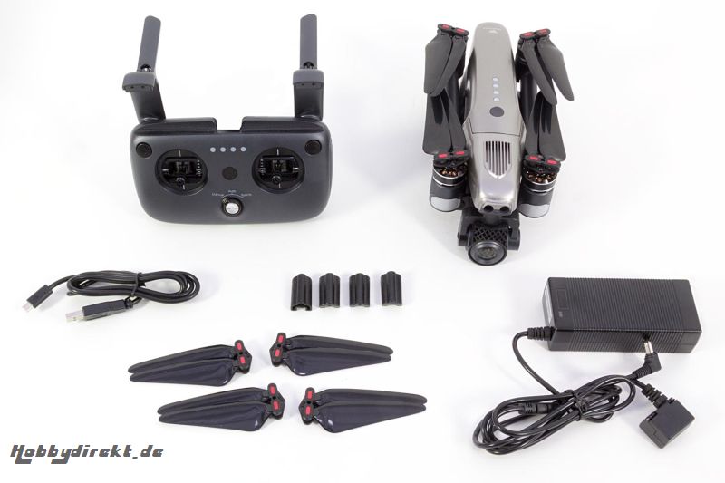 Walkera VITUS Portable Quadrocopter RTF Combo - FPV-Drohne mit 4K UHD-Kamera, Hinderniserkennung, GPS, Active Track, DEVO F8S-Fernsteuerung, 3x Akku,