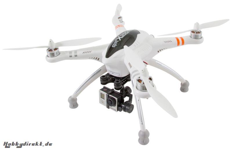 XciteRC Quadrocopter QR X350 Pro RTF - FPV-Drohne fÃ¼r GoPro Hero3 Kamera, 3D-Gimbal, GPS, Akku, Ladegerät und Devo F7 Fernsteuerung mit integriertem