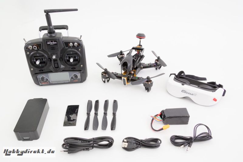 XciteRC FPV Racing-Quadrocopter F210 RTF - FPV-Drohne mit Sony HD-Kamera, OSD, Videobrille, Akku, Ladegerät und DEVO 7 Fernsteuerung Walkera 15003960