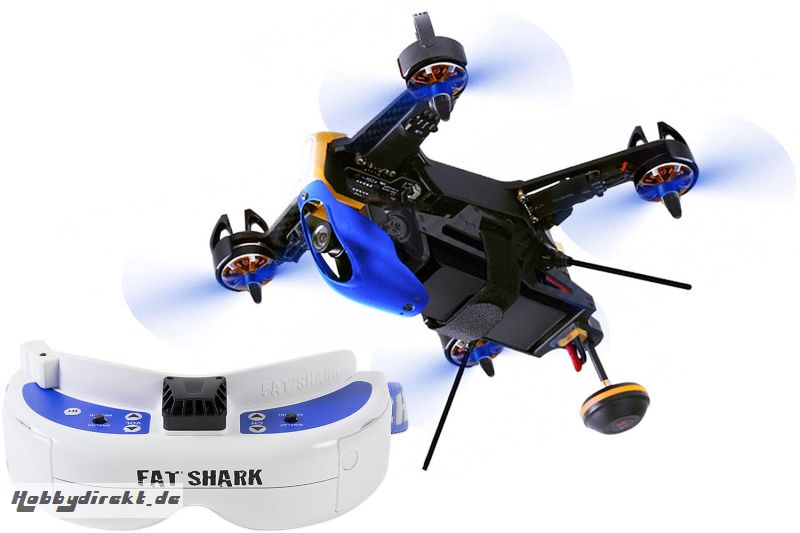 Walkera FPV Racing-Quadrocopter F210 3D RTF - FPV-Drohne mit Sony HD-Kamera, OSD, Videobrille, Akku, Ladegerät und DEVO 7 Fernsteuerung Walkera 150039