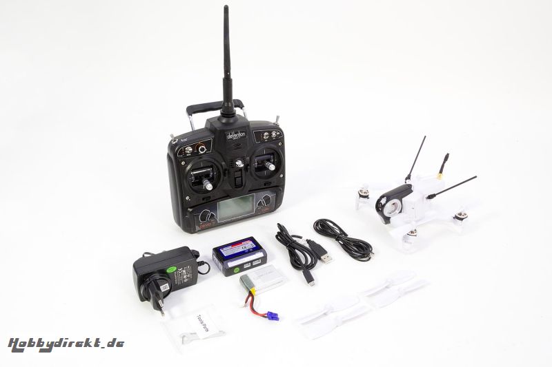 Walkera FPV Racing-Quadrocopter Rodeo 150 RTF weiß- FPV-Drohne mit HD-Kamera, Akku, Ladegerät und DEVO7 Fernsteuerung Walkera 15004400