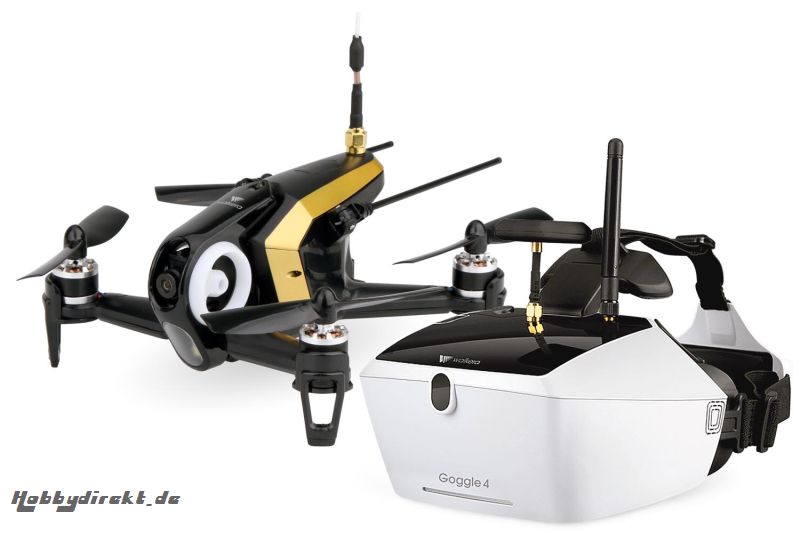 Walkera FPV Racing-Quadrocopter Rodeo 150 RTF schwarz - FPV-Drohne mit HD-Kamera, Goggle V4 Videobrille, Akku, Ladegerät und DEVO 7 Fernsteuerung Walk