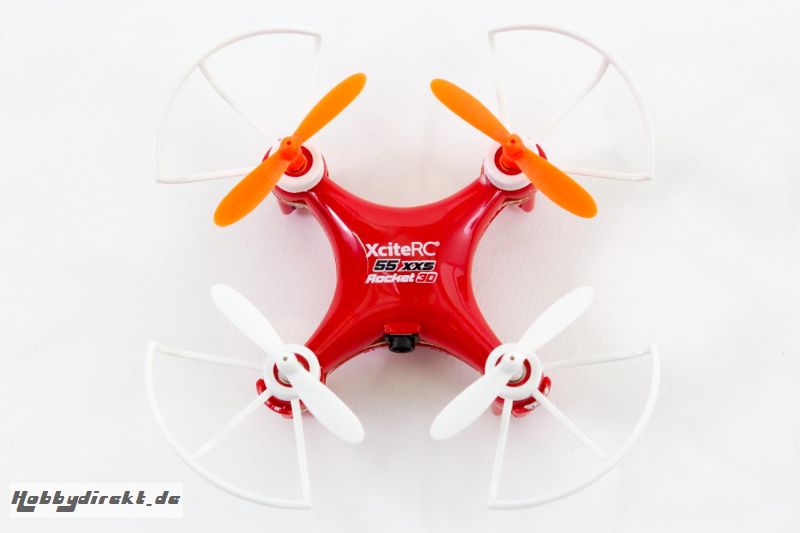 Rocket 55XXS 3D 4-Kanal RTF Quadrocopter rot V2 3-Speed mit SchutzbÃ¼gel XciteRC 15007200