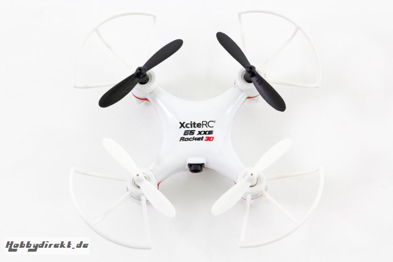 Rocket 55XXS 3D 4-Kanal RTF Quadrocopter weiÃŸ V2 3-Speed mit SchutzbÃ¼gel XciteRC 15007400