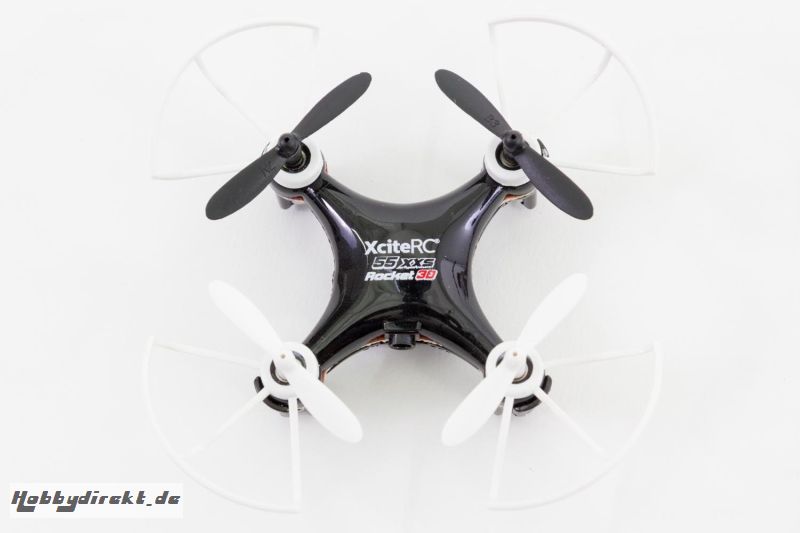 Rocket 55XXS 3D 4-Kanal RTF Quadrocopter schwarz V2 3-Speed mit SchutzbÃ¼gel XciteRC 15007500