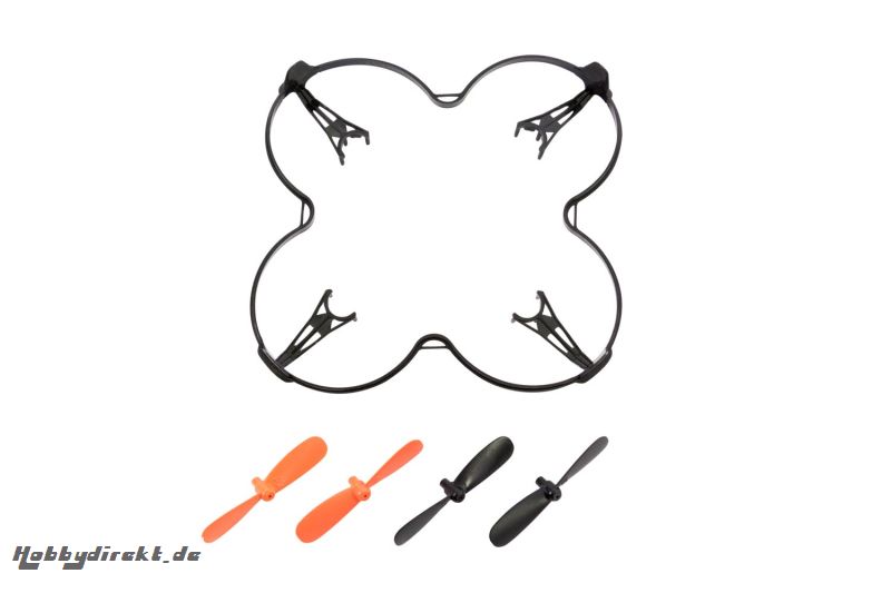 Crashset Rocket 65XXS schwarz/orange (Rotorblätter, Rotorschutzbügel) XciteRC 15008006