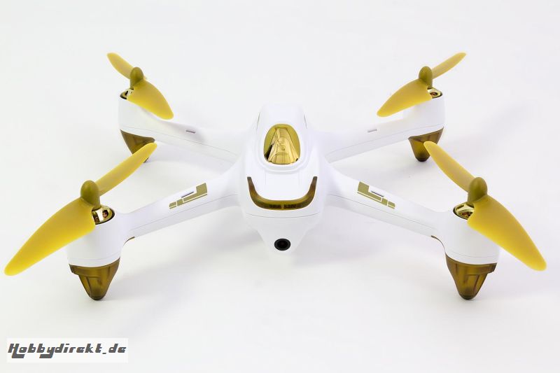 Hubsan X4 FPV Brushless Quadrocopter weiÃŸ - RTF-Drohne mit HD-Kamera, GPS, Follow-Me, Akku, Ladegerät und Fernsteuerung mit integriertem Farbmonitor