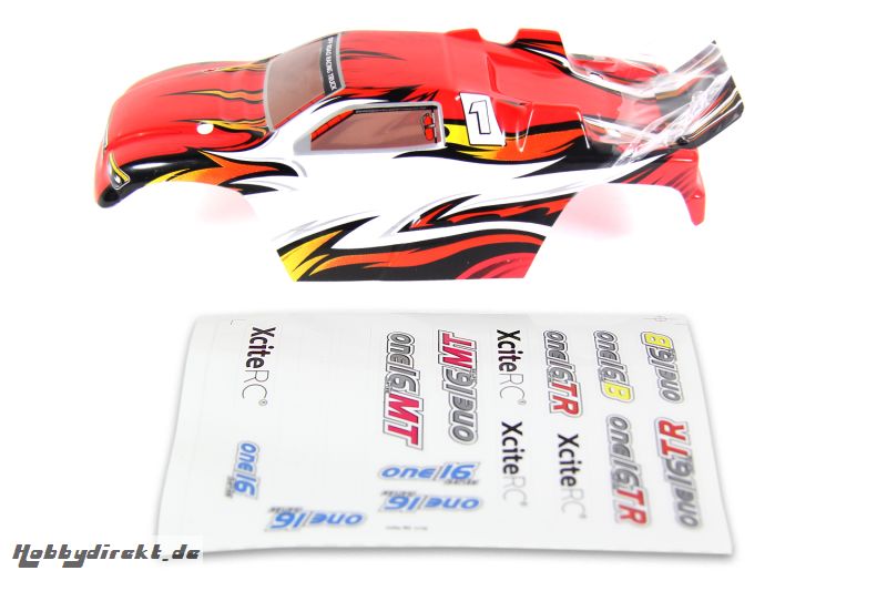 Karosserie fÃ¼r Truggy one16 TR rot + Decals XciteRC 30501049