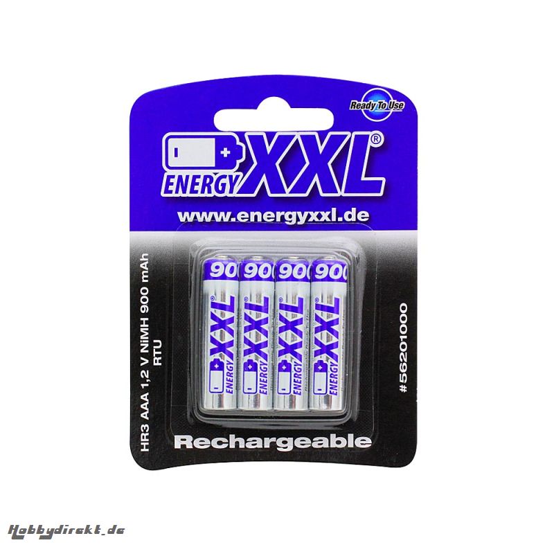 XciteRC Ladegerät für AA/AAA/9V-Akkus inkl. energyXXL Micro Akkus 900 mAh RTU TYP AAA 1,2V 4 Stück XciteRC 52000011