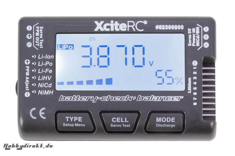 Cell-Check fÃ¼r Lipo  / Lilo / LiFe / NiMh / NC mit Balancer XciteRC 52300000