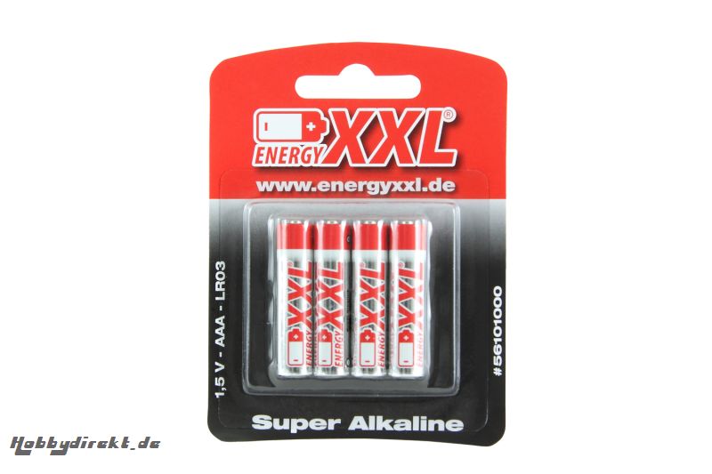 energyXXL Micro Batterien Typ  AAA Super Alkaline 1,5V 4 StÃ¼ck energyXXL 56101000