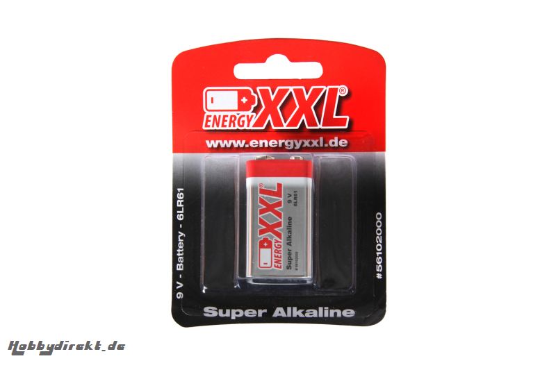 energyXXL Batterie 9V Typ 6LR61 Super Alkaline 1 StÃ¼ck energyXXL 56102000