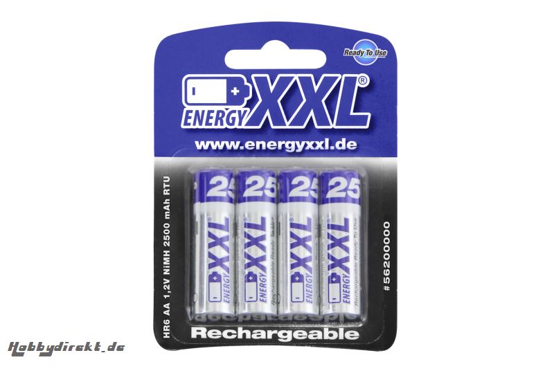 energyXXL Mignon Akkus 2500 mAh RTU Typ AA 1,2V 4 StÃ¼ck energyXXL 56200000