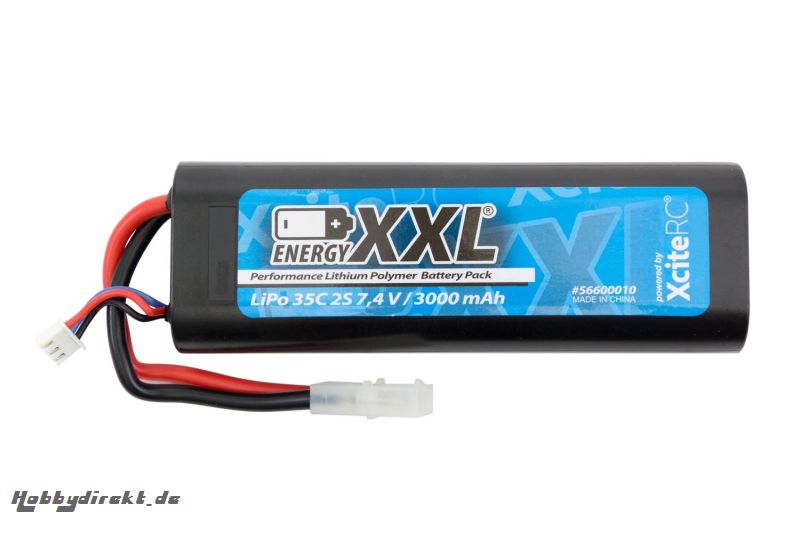 energyXXL Performance Lithium Polymer Battery Pack 35C 2S 7.4 V / 3000 mAh/ Hardcase/ JST - AnschluÃŸstecker energyXXL 56600010