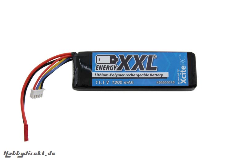 energyXXL Lithium Polymer Battery Pack 3S 11,1 V / 1300 mAh / BEC-Anschlußstecker Rocket 400 FPV-Set ersetzt durch 56600026 energyXXL 56600015