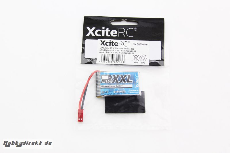 energyXXL LiPo-Akku 3.7 V 650 mAh passend fÃ¼r Rocket 250 energyXXL 56600016