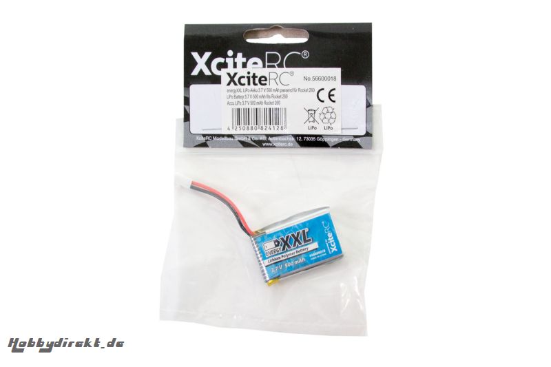 energyXXL LiPo-Akku 3.7 V 500 mAh passend fÃ¼r Rocket 260 energyXXL 56600018