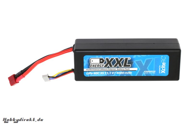 energyXXL Performance Lithium Polymer Battery Pack 40C 3S 11.1 V / 4000 mAh/ Hardcase/ T-AnschluÃŸstecker energyXXL 56600020