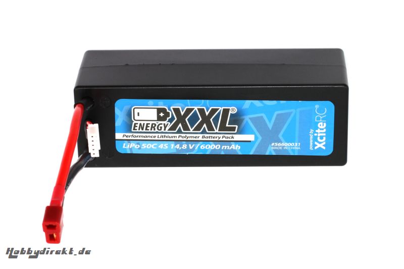 energyXXL Performance Lithium Polymer Battery Pack 50C 4S 14.8 V / 6000 mAh/ Hardcase/ T-AnschluÃŸstecker energyXXL 56600031