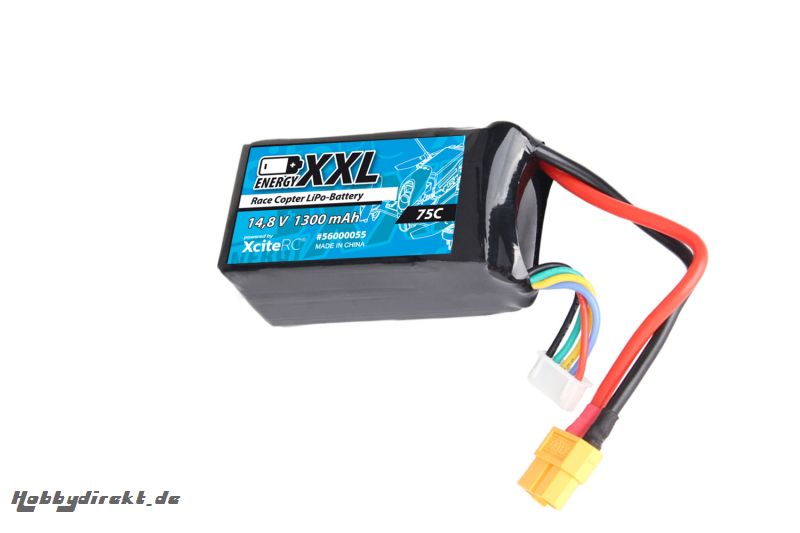 energyXXL Race-Copter LiPo-Battery 4S 14.8 V 1300 mAh 75C energyXXL 56600055