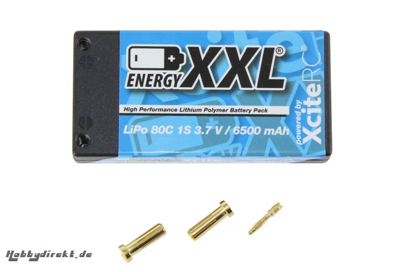 energyXXL Lipo Akku 6500 mAh 3,7 V 80C 1/12 EFRA Legal energyXXL 56600104