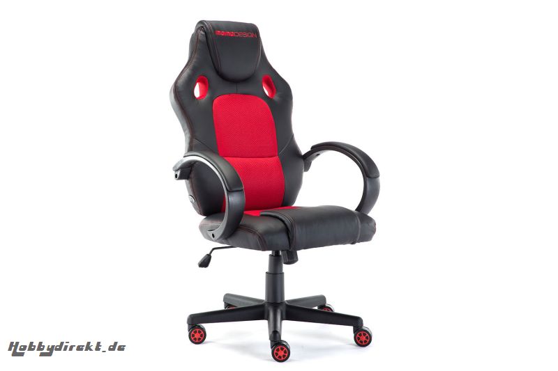 MOMO Design Gaming Chair Bürostuhl Chefsessel GC-002 mit Bluetooth Sound rot/schwarz MOMO-Design 83000011