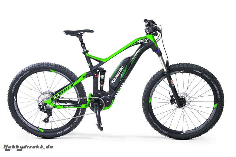 KAWASAKI KSX 8.0 Full Suspension Mountain Bike 27.5+ SHIMANO STEPS 8000 grün Kawasaki 87000200