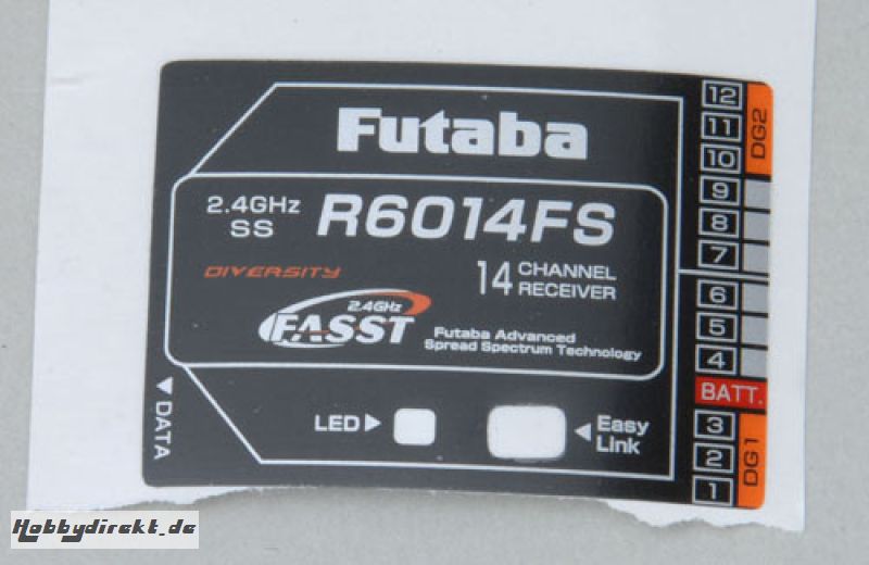 Futaba R6014FS Etikett