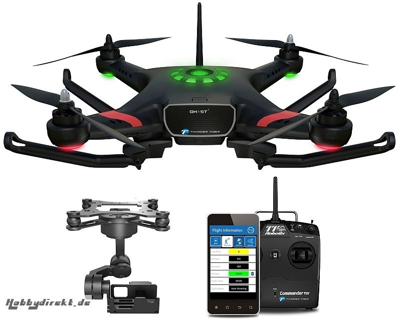 Thunder Tiger GHOST+ Quadrocopter RTF inkl. 3D Gimbal GoPro Thunder Tiger 4030-F12