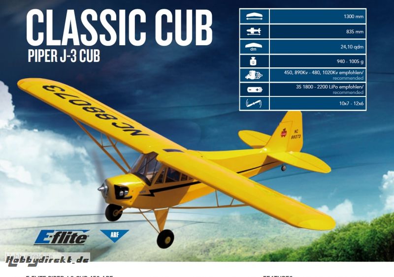 Piper J-3 Cub 450 Horizon EFL3010