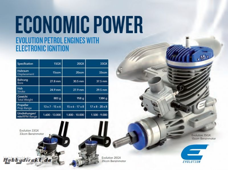 Evolution 33GX 33 cc Benzinmotor Horizon EVOE33GX