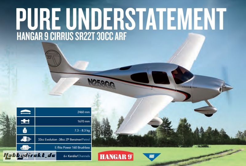 Hangar 9 Cirrus SR22T 30cc ARF Horizon HAN5020